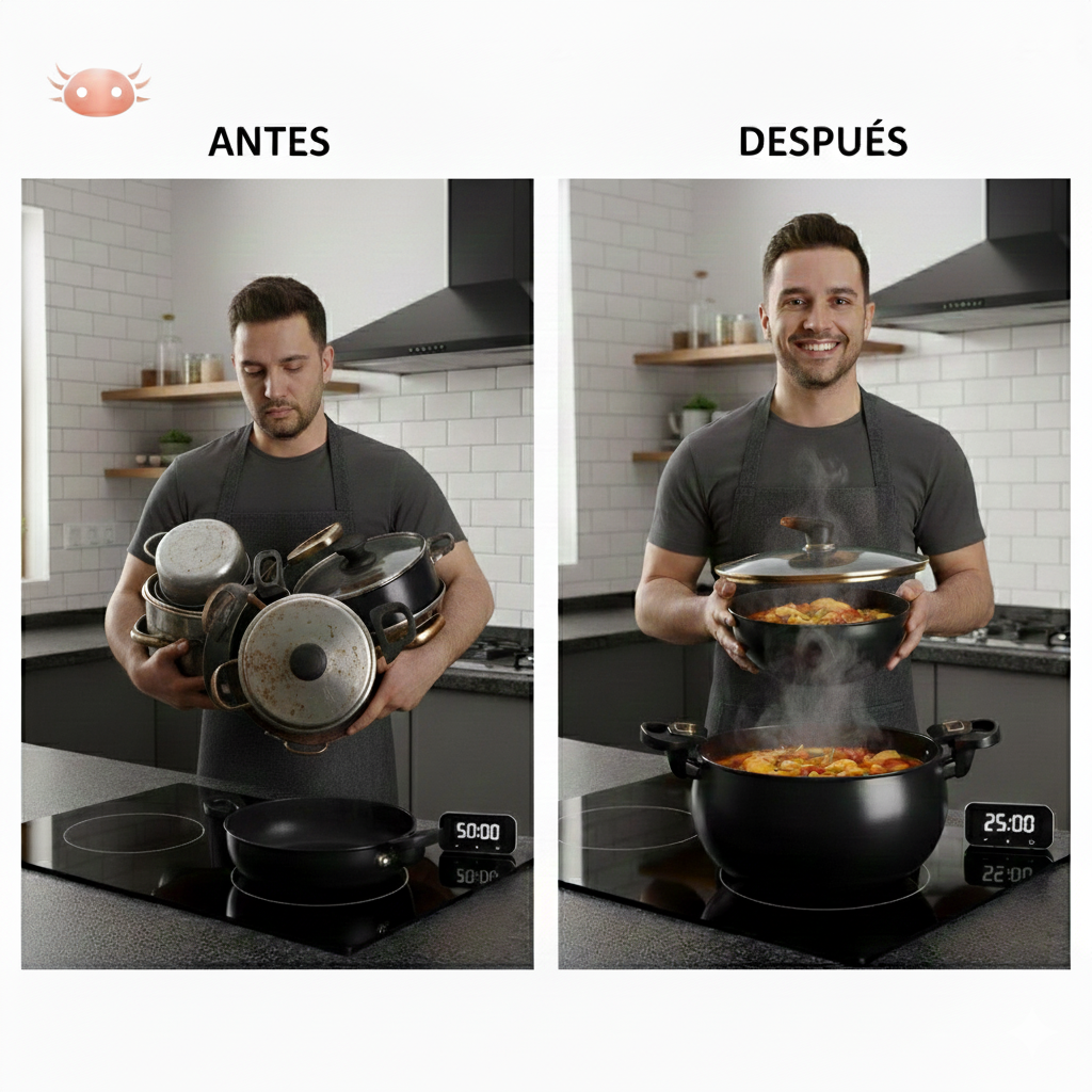 Olla Chubby Versátil Antiadherente 7L (Inducción y Gas)