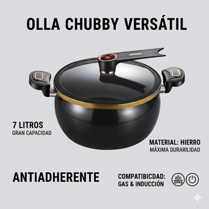 Olla Chubby Versátil Antiadherente 7L (Inducción y Gas)